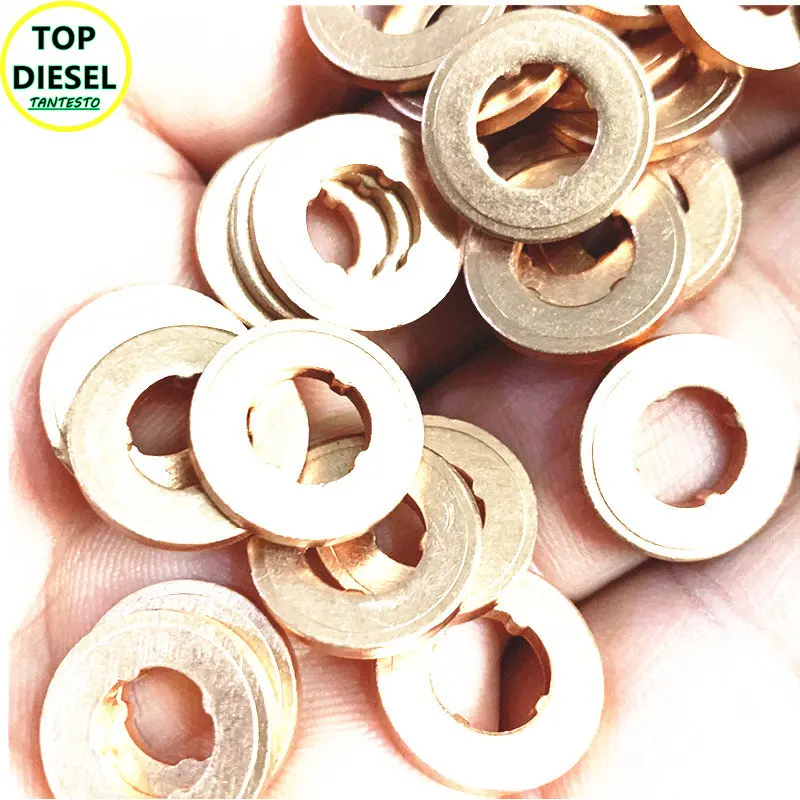 100PCS Diesel Injector Copper Washer Repair Kits F00VC17502 F00RJ02175: green