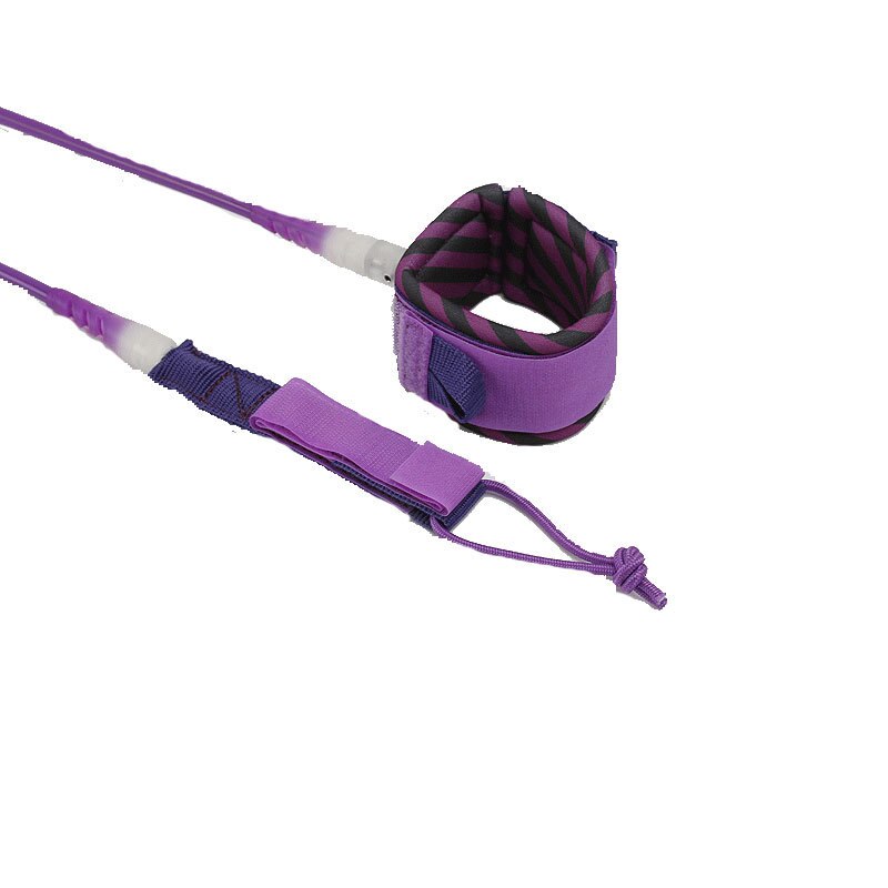 6ft/8ft/10ft/12ft Straight Cord Surf Leash Purple Surf Leash Surf Ankle Calf Leash Steel Swivel Surfing Leg Rope Surfer