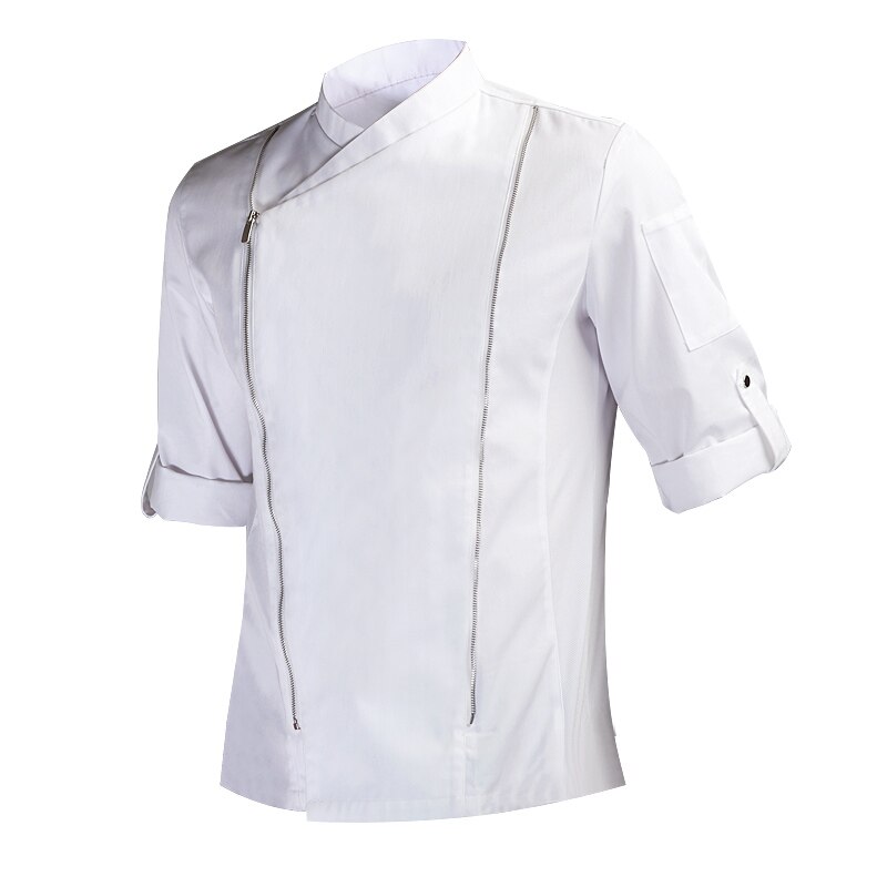 Hotsale sommer kortermet kul pustende kokkeskjorte herre unisex restaurantuniform hvit hotelluniform hotelluniform