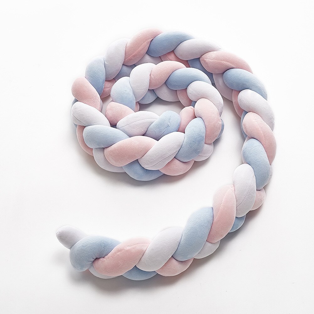 2M noworodka łóżeczko dla dziecka zderzak czysta tkania pluszowy węzeł osłona robić łóżeczka poduszka dla dzieci poduszki łóżeczko dziecięce ochraniacz zderzak...: niebieski biały