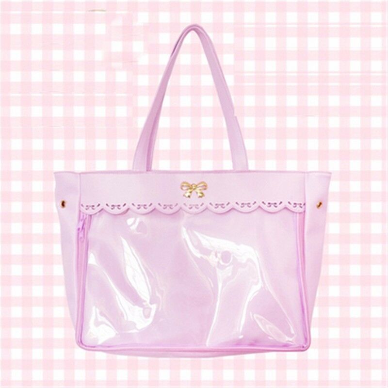 Femmes Transparent clair sacs à main Lolita dentelle Bow sac à bandoulière sac Cosplay offre spéciale couleur unie décontracté tout-Match: Purple