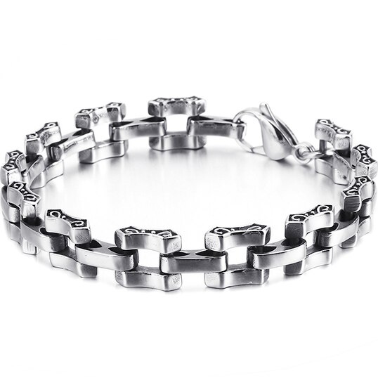 Retro 316L Roestvrij Staal Gegoten Metalen Armband Mannen Patroon Chain Heren Armbanden Mannelijke Biker Sieraden Accessoire: Style 1 / 20cm