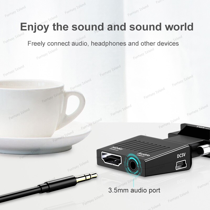 HW-2217 Vga Naar Hdmi Converter Met Audio Vga Naar Hdmi Computer Gastheer Hd Converter