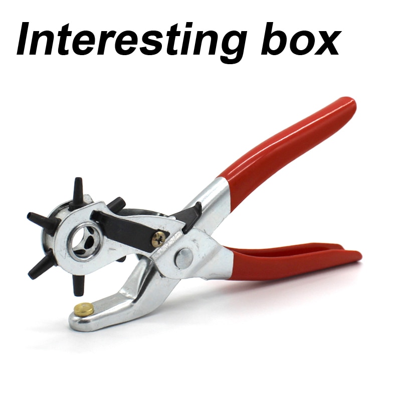 Plastic handle punching pliers DIY making leather belt punching Multifunctional manual round hole punching tool