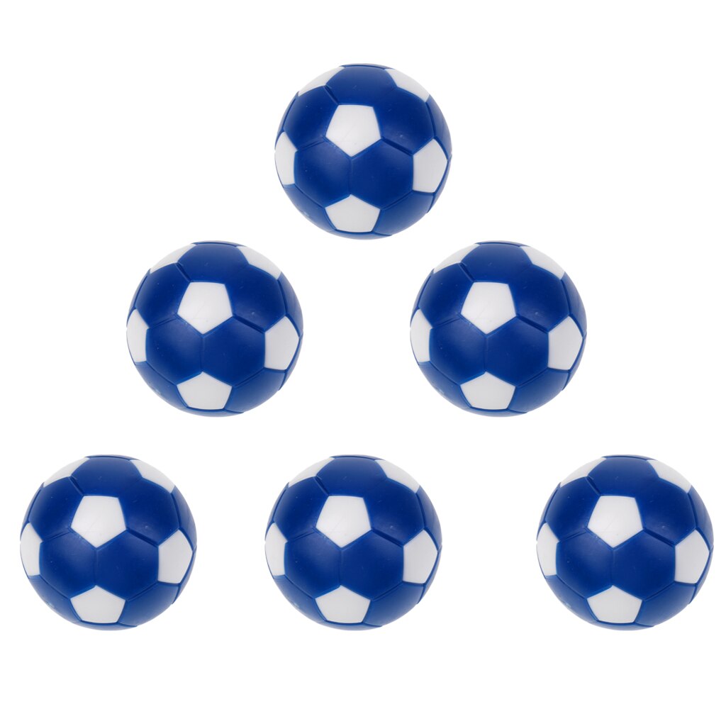 6 stk 36mm fodbold bordfodbold bolde bordfodbold erstatning bordspil tilbehør, blå & hvid