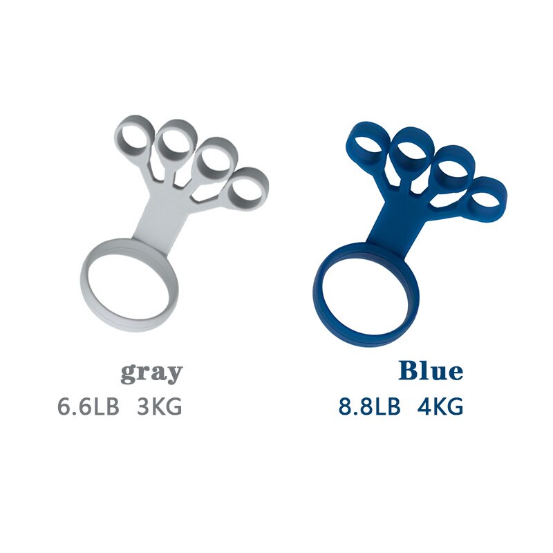 Silicone finger clip strength trainer resistance band hand shake wrist exercise stretching resistance finger trainer exercise fi: new gray blue
