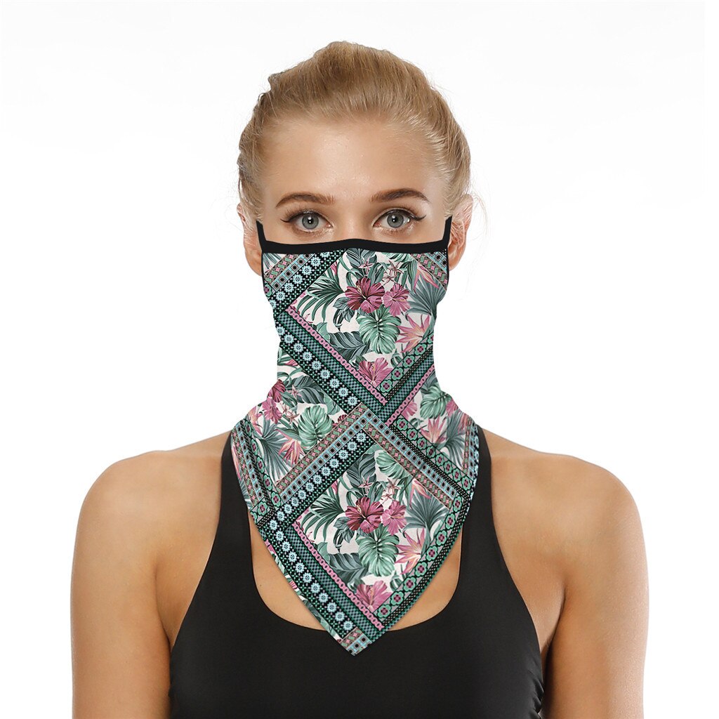 25# Outdoor Print Seamless Magic Scarf Ear Hook Sports Scarf Neck Tube Face Dust Riding Bandana Uv Protection Neck Gaiter: F