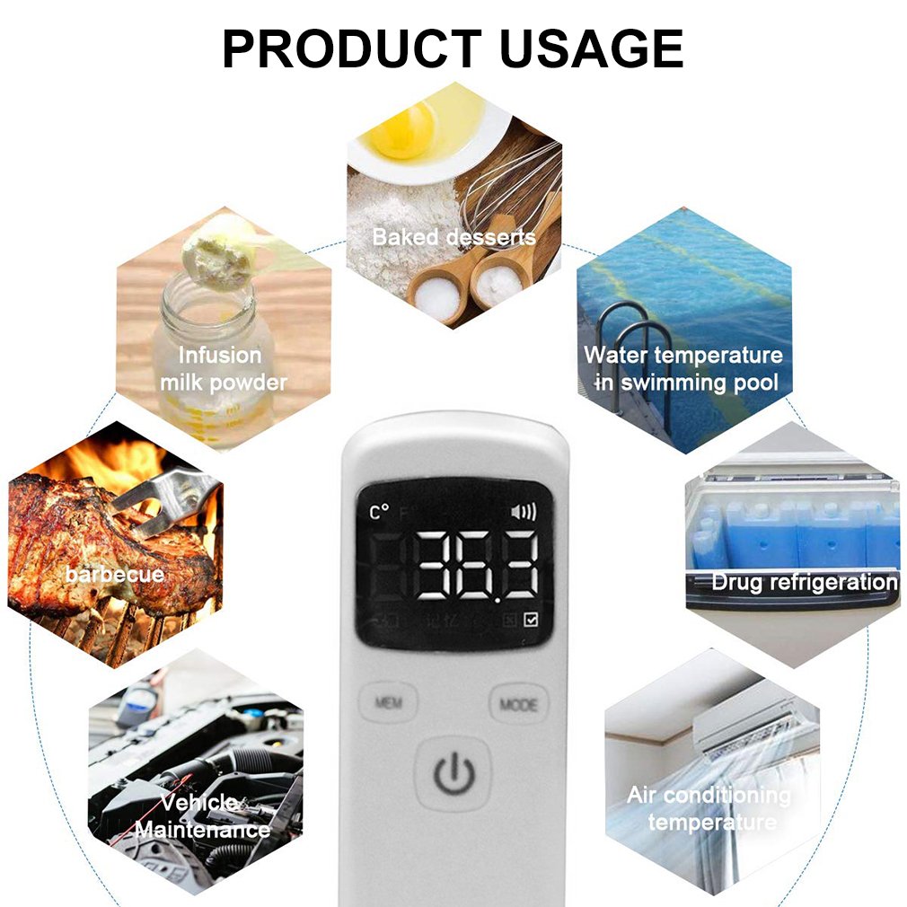 Handheld Non-contact Infrared Thermometer Handheld Infrared Thermometer High Precision Measures Body Temperature