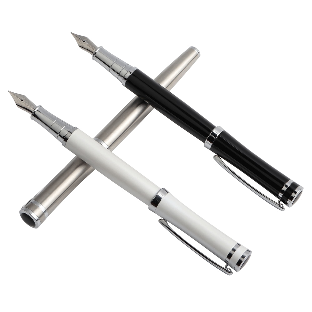 Vulpen Klassieke Student Baoer inkt pen 3035 Rvs Zilver Medium Nib Vulpennen Voor School Office pen