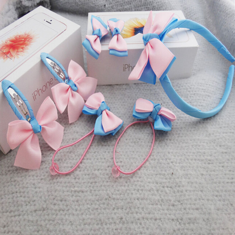 7Pcs/set Kid Girl Infant Baby Headband Bow Flower Hair Band Accessories Headwear /ratil