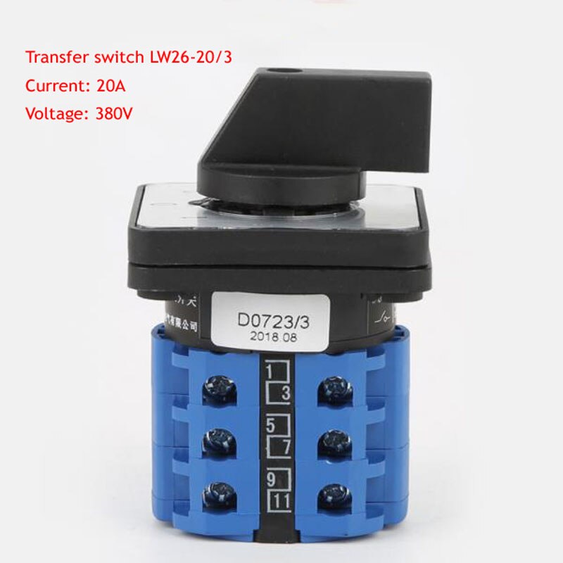 LW26-20/3 Universal Switch Third gear Reverse Dual Power Switch 380V Motor Forward And reverse 20A