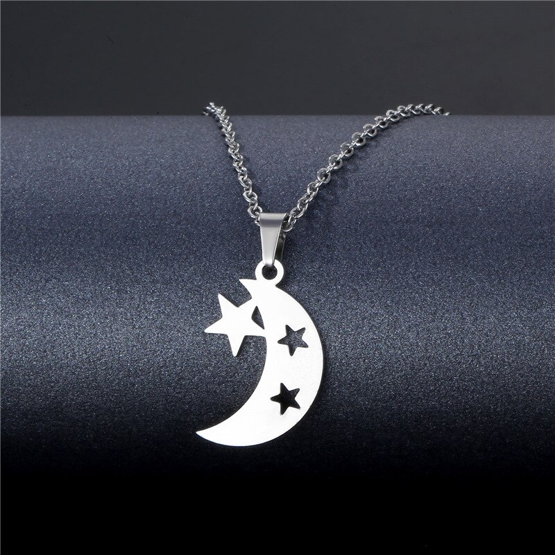 Zilveren Kleur Rvs Hart Mama Ketting Voor Vrouwen Rose Moon Dolfijn Kat Hanger Familie Vriendschap Sieraden: 9