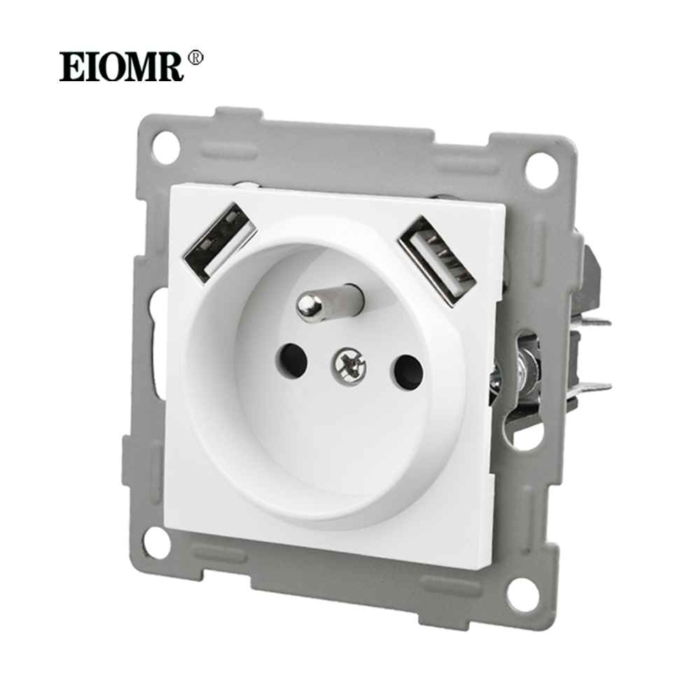 EIOMR K1 Series Multiple Frames White Crystal Glass Panel EU FR Sockets and Switches Dimmer Fan Foot Lamp Rj45 Outlet Module DIY: Type 14