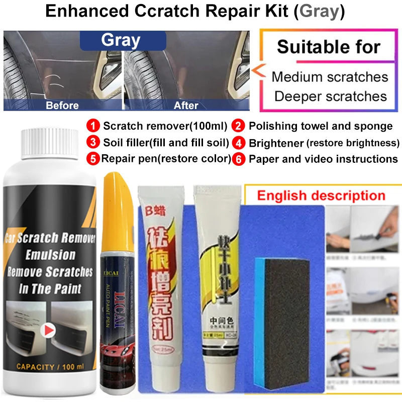 Auto Kras Remover Verf Care Tools Auto Swirl Remover Krassen Reparatie Polijsten Auto Body Slijpen Compound Anti Kras Wax: Goud