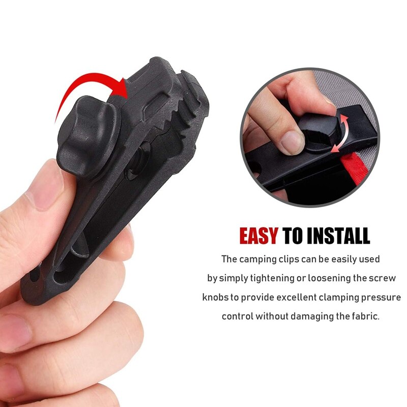 5 stück planenclips, markisen- und zeltclips, zurrschnallen, nylon-outdoor-campingmarkisenhaken, windfestes seil, widerhakenclip, zeltzubehör