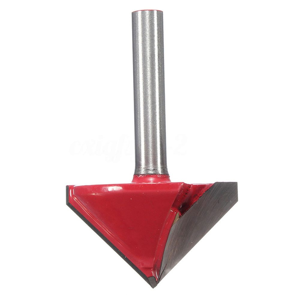 HLZS-CNC Engraving V Groove Bit 3D Bits Router Carving Cutter Tool 90 Degree 6mmx22mm