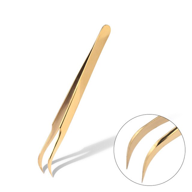 Nail Art Rhinestones Tweezers Stainless Steel Curved Straight Tweezer Nipper Picking Sequins Beads Stickers Nail Art Tool: Clear