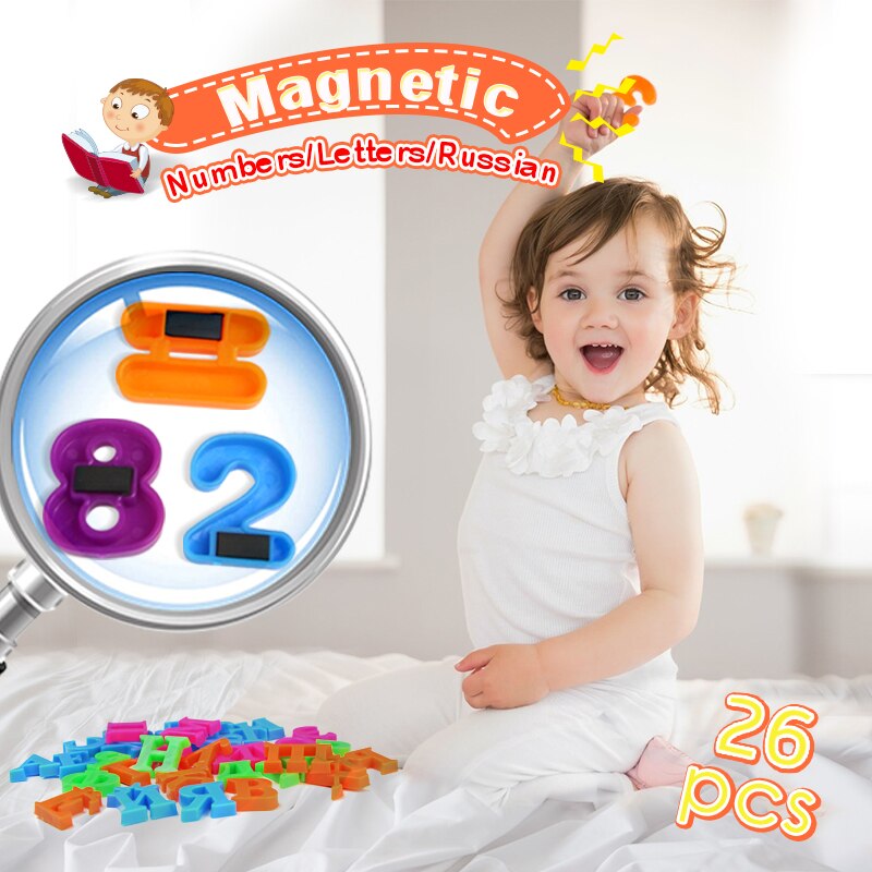Magneet Engels Alfabet Nummers Puzzel Kleurrijke Sticker Memorandum Educatief Leren Speelgoed Digitale Bediening Voor Kids