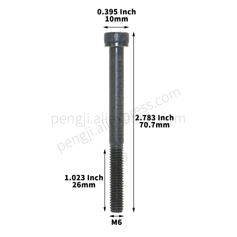50PCS M6 - 1.0 x 65mm Socket Head Cap Screws Metric, Allen Socket Drive, 12.9 Grade Alloy Steel, DIN 912, Black Oxide Finish.