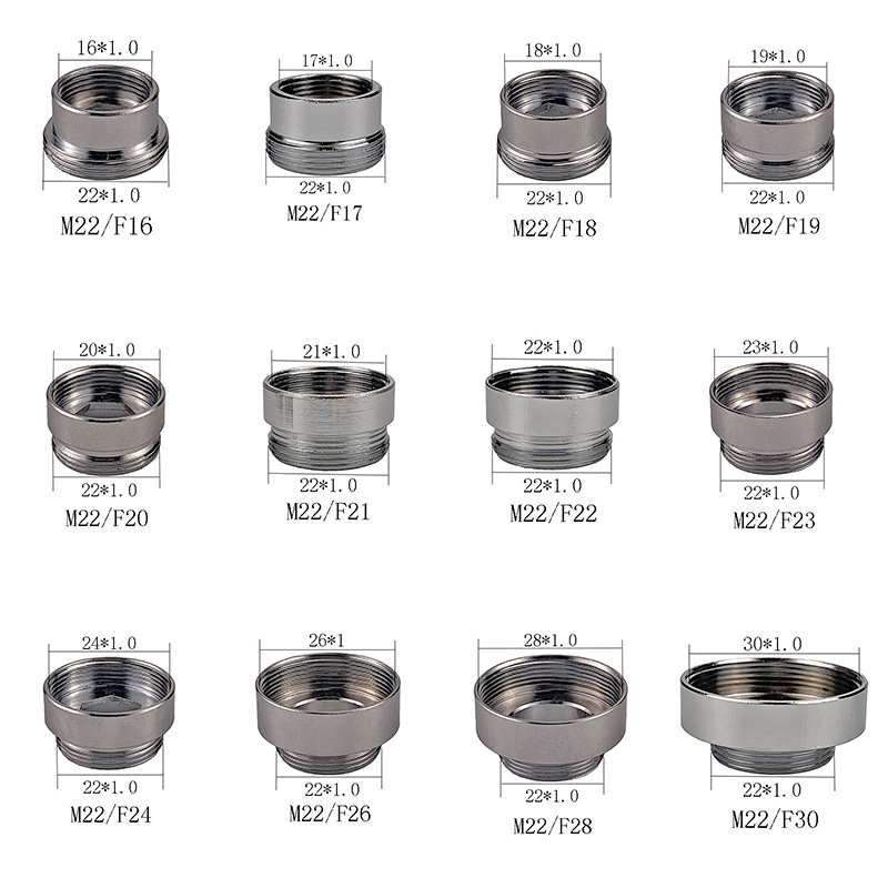 Messing Kraan Beluchter Adapter Waterzuiveraar Fittings 16 17 18 20 21 22 23 24 25 30mm Turn 22 Keukenkraan Sanitair Accessoires