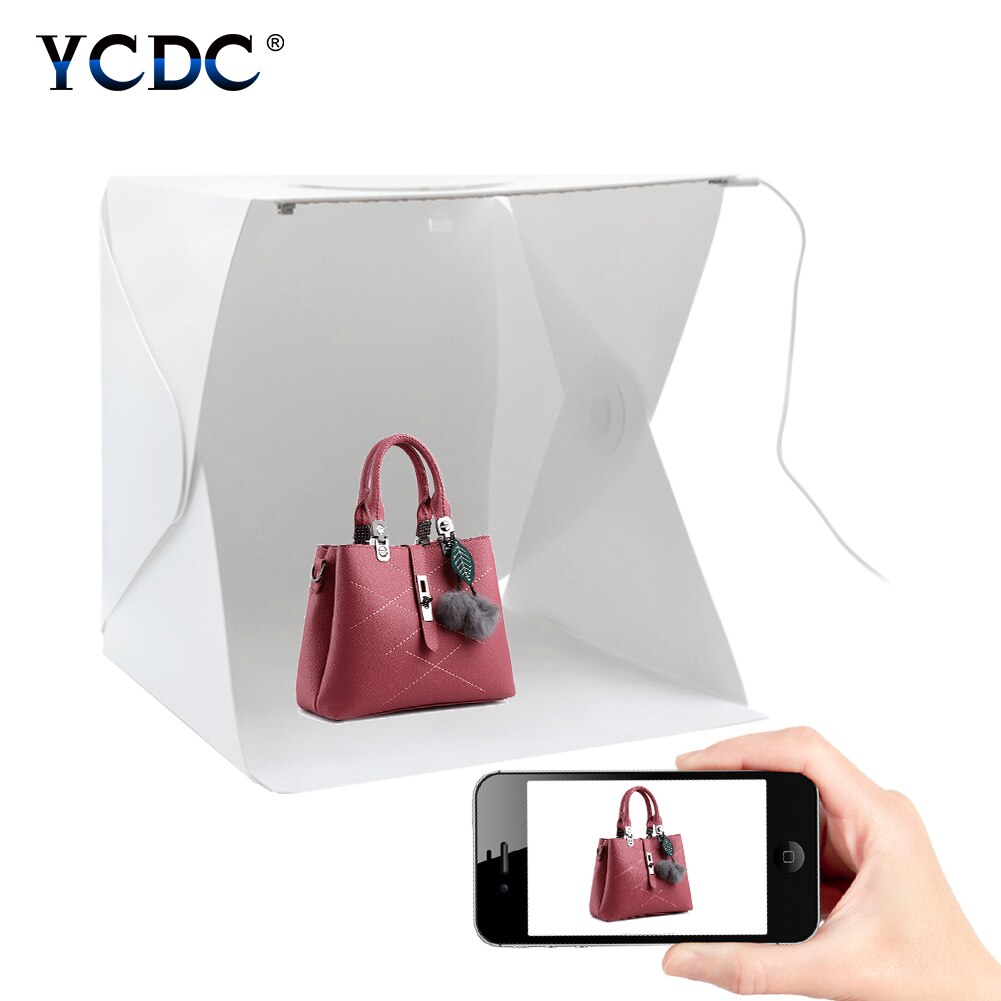 Mini Photo Studio Box Magnetic Phone Photography Tent 2 Panel LED Light Soft Box Photo Background Kit Light box for DSLR Camera