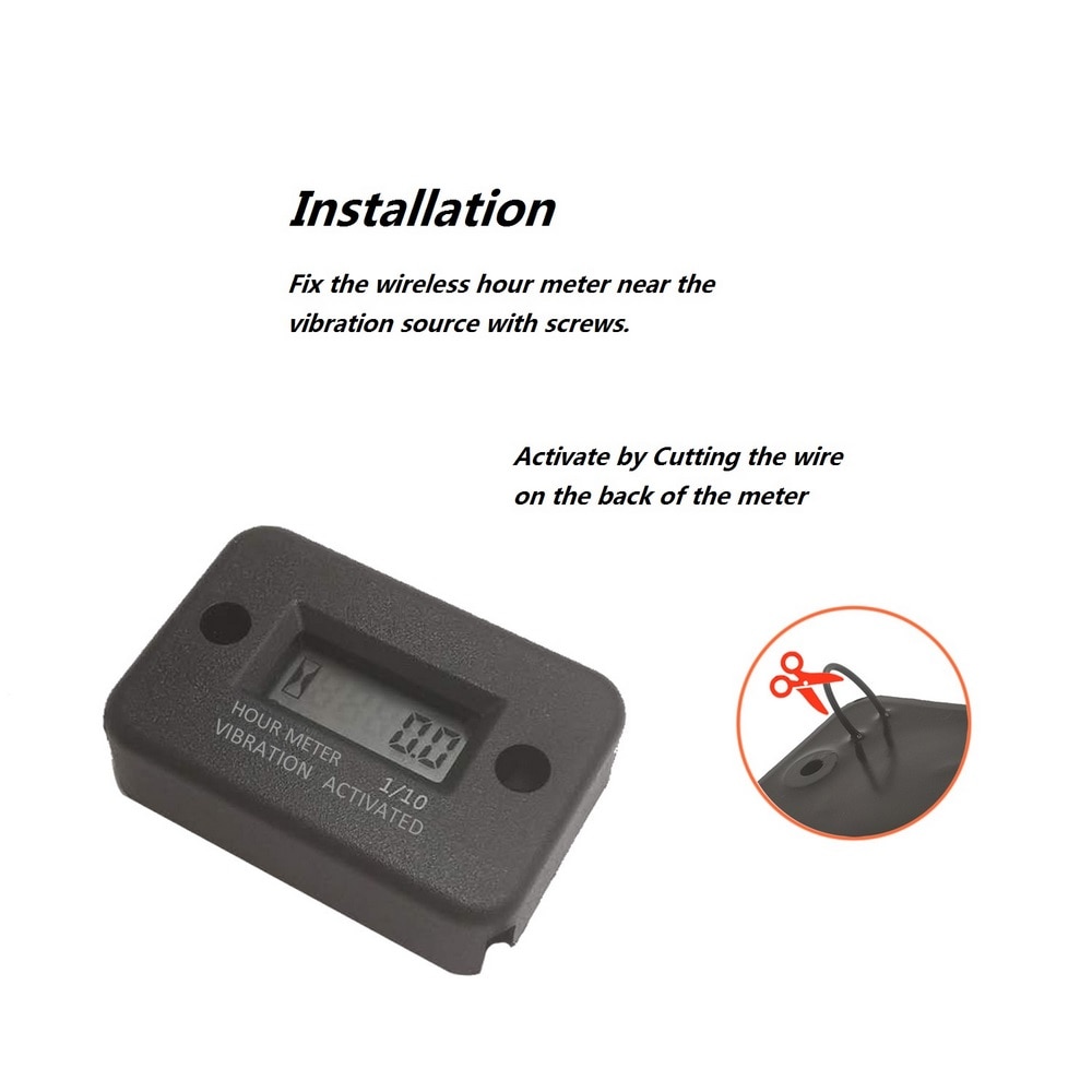 Digital Vibration Hour Meter Gauge Wireless for Vibrating Machine Motorcycle ATV Boat Marine Digital Hour Meter Car Accessories