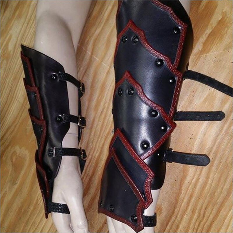Ritter Armschienen mittelalterlich Armor Handschuh Renaissance Krieger Ranger Leder Spitze-hoch Stulpe Armbinde Breiten Bündchen Bausatz Für Männer Frauen