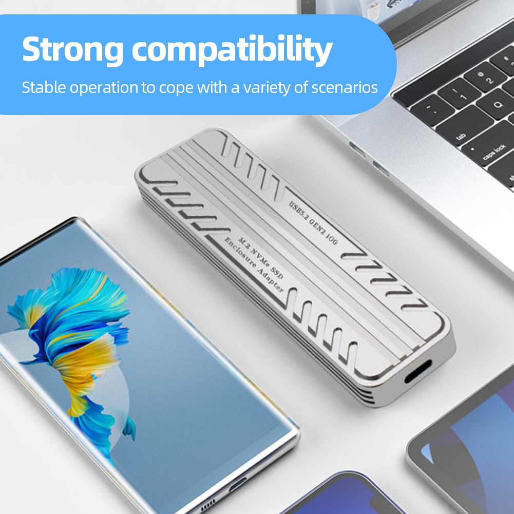 RGEEK M.2 NVMe SATA to USB Adapter SSD Enclosure Dual Portocol 10Gbps USB 3.1 Gen2 USB C External Case Box Support M and B&M Key