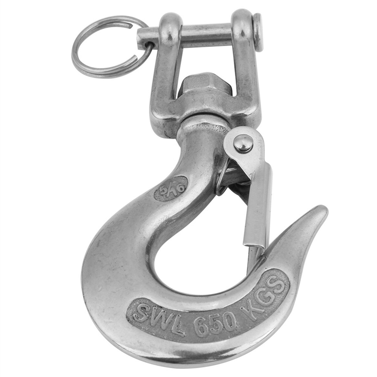 304 Stainless Steel Swivel Eye Clevis Lifting Chain Snap Hook 650KG Working Load Limit 90mm/110mm/138mm