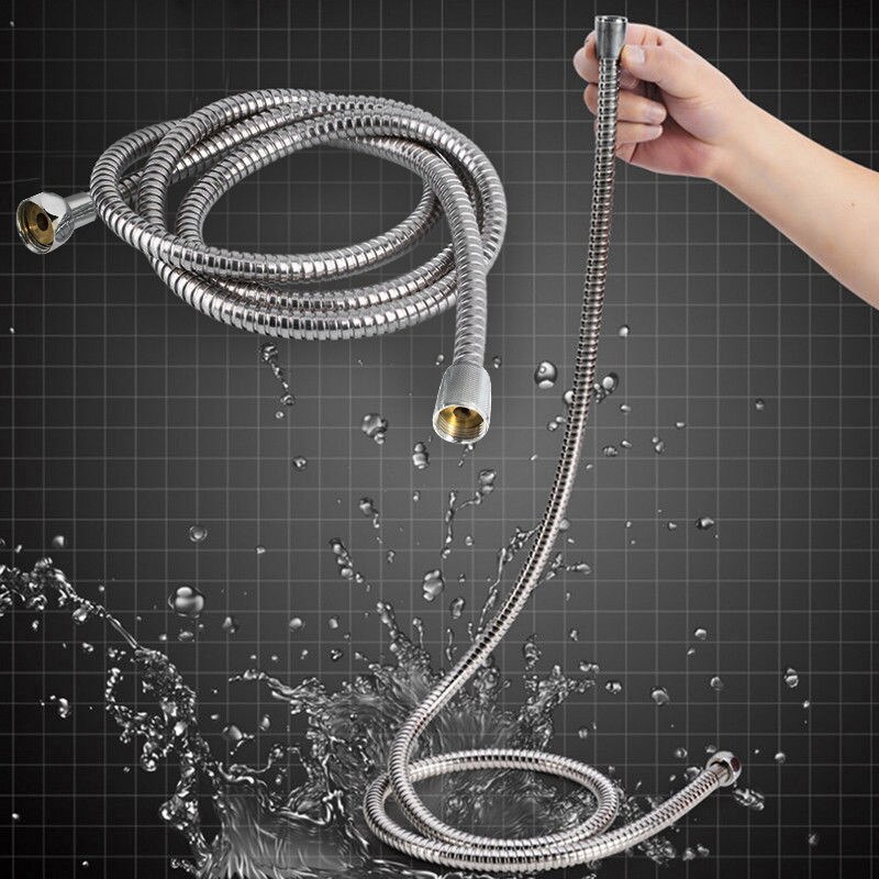 1.5M Stainless Steel Flexible Bathroom Bath Shower Head Hose Gasket Pipe Washers Bathing Water Hose Plumbing