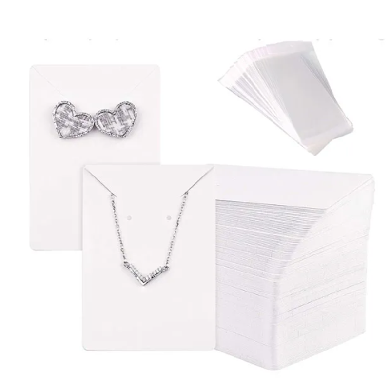 50pcs paper 6x9cm pendants, necklaces, earrings, small accessories packaging: S / Beige
