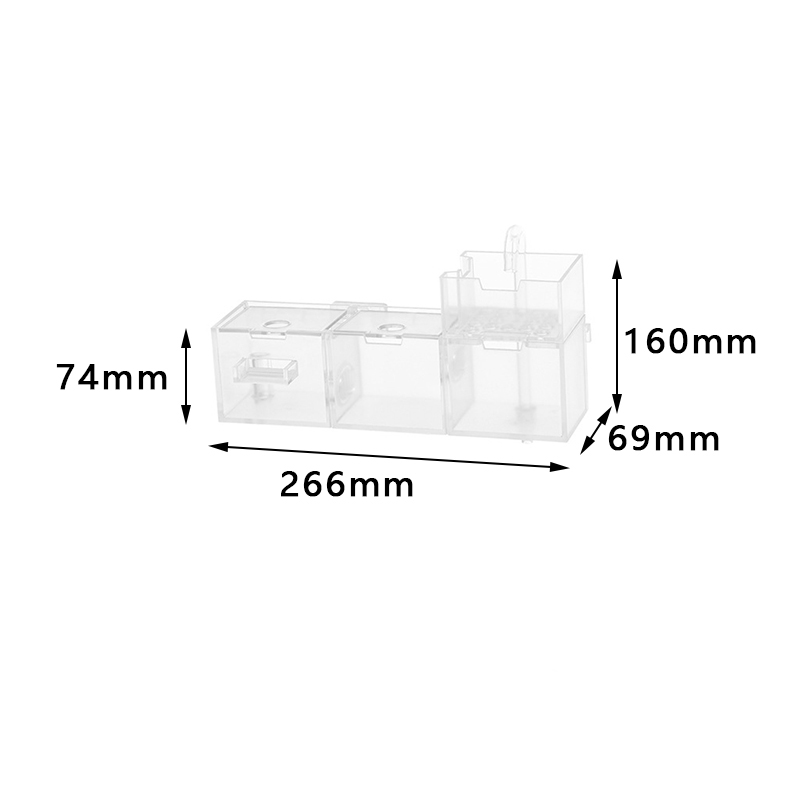 Cajas de filtro de acuario acrílicas transparentes, 6 en 1, 5 en 1, purificador de agua colgante externo para acuario y pecera, novedad de 2023: YELLOW