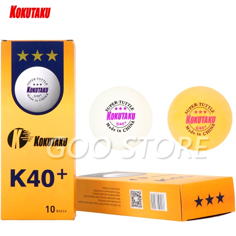 KOKUTAKU 3 stelle K40 + pallina da ping-Pong giochi di tripolazione professionali palline da ping Pong KOKUTAKU in plastica ABS cucite