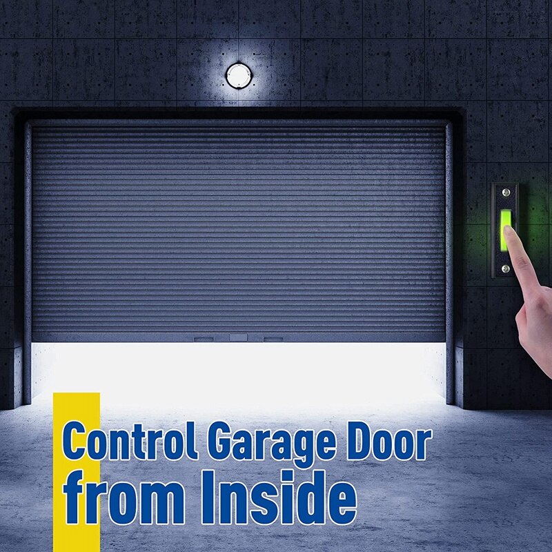 Universele Garagedeuropener Schakelaar 41A4166 Wired Verlichte Muur Gemonteerd Drukknop Zwarte Afwerking Met Witte Center Knop
