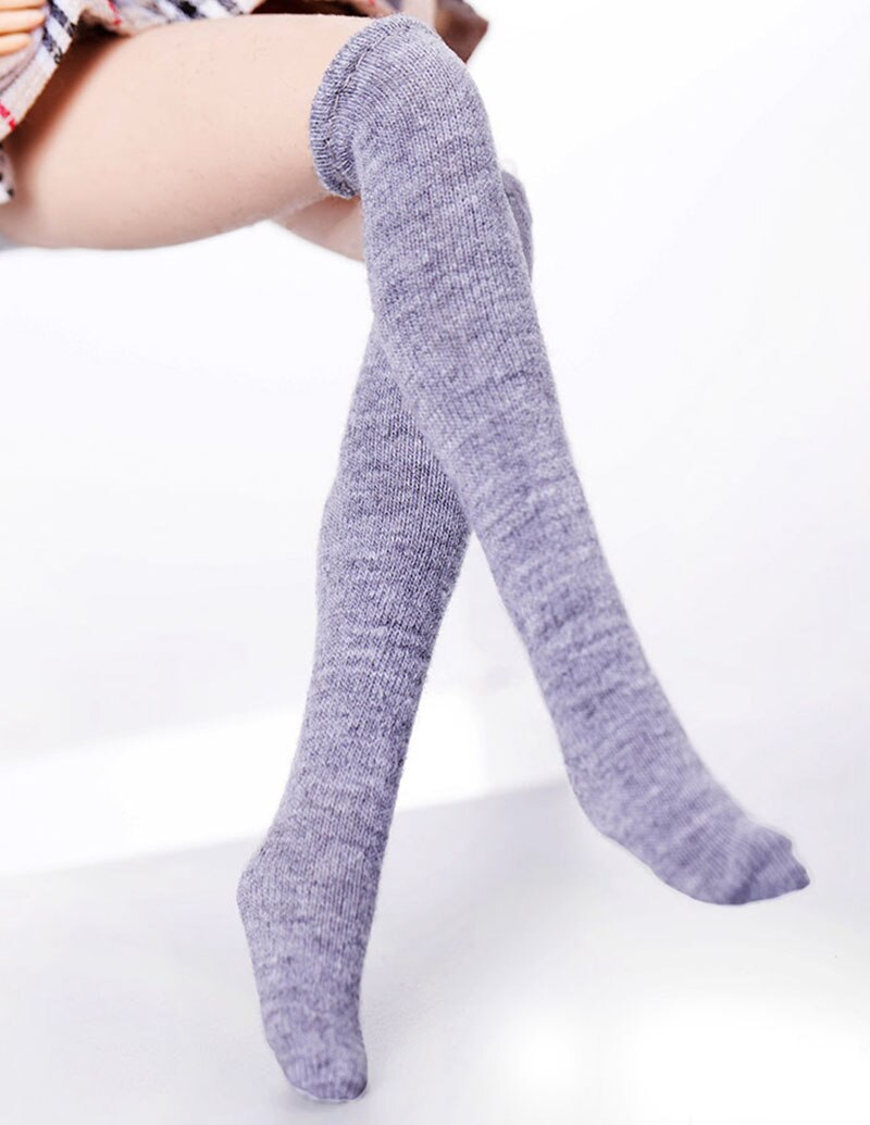 MM08 1/6 Skala Gamaschen Strümpfe Baumwolle Socken Kleidung Zubehör Für 12-zoll Weibliche Aktion Figur Körper: lang grau