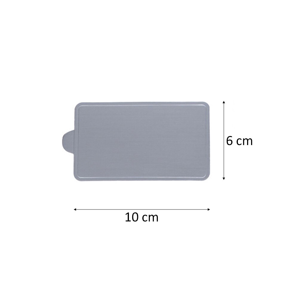 100pcs Cake Board Round Base Mousse Mat Disposable Cupcake Tray Silver Paper Cake Tray Holder For Restaurant Dessert Shop Baking: Rectangle
