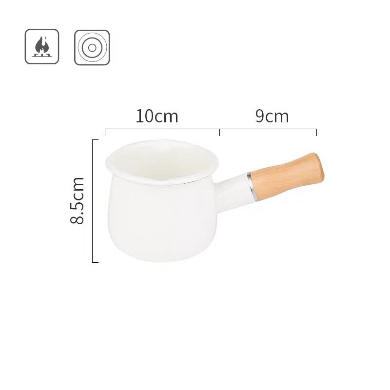 Pot de cuisine, chauffe-eau en porcelaine à poignée unique, chauffage lait nourriture pour bébé casserole de cuisine Sauce Pot de cuisine pour cuisinière à Induction et cuisinière à gaz: White A