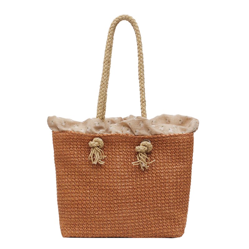 Bolso de hombro de piel sintética de para mujer, Cartera de mano femenina de alta gama, de gran capacidad, estilo retro, a la: Marrón claro