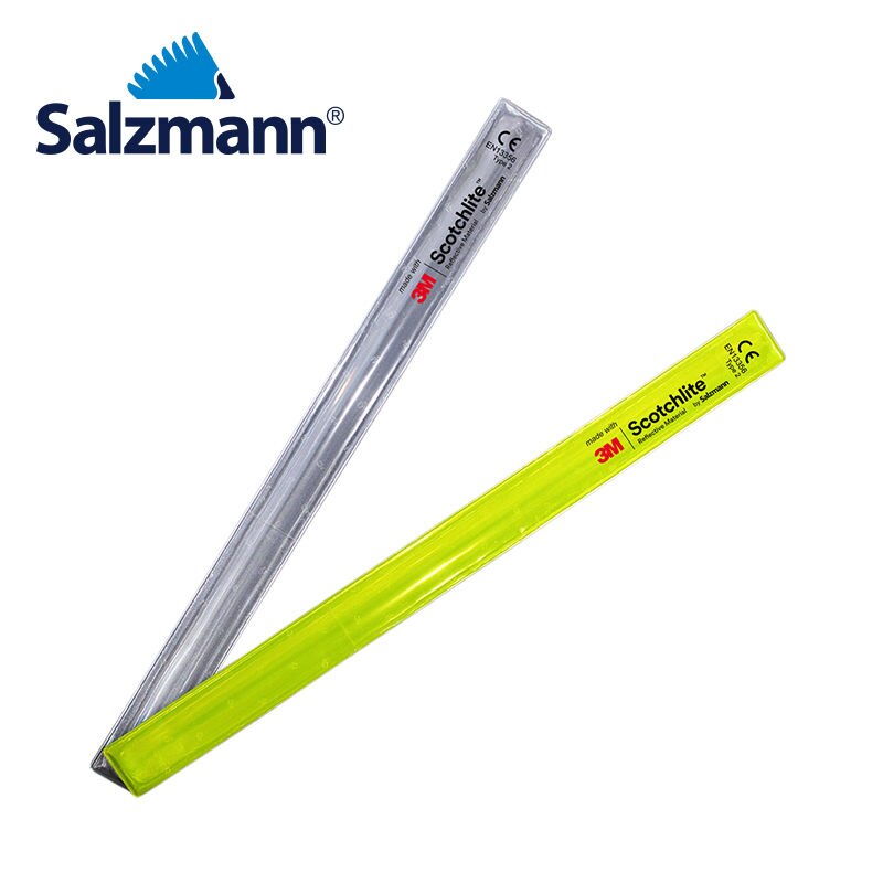 Salzmann 3m Scotchlite Reflective Slap Wrap Silver 3x38cm Snap Band 2pcs