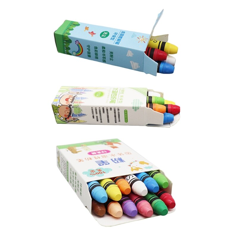 Craie Soluble dans l'eau Non toxique, 4/6/12 couleurs, dessin de peinture pour enfants et enseignants