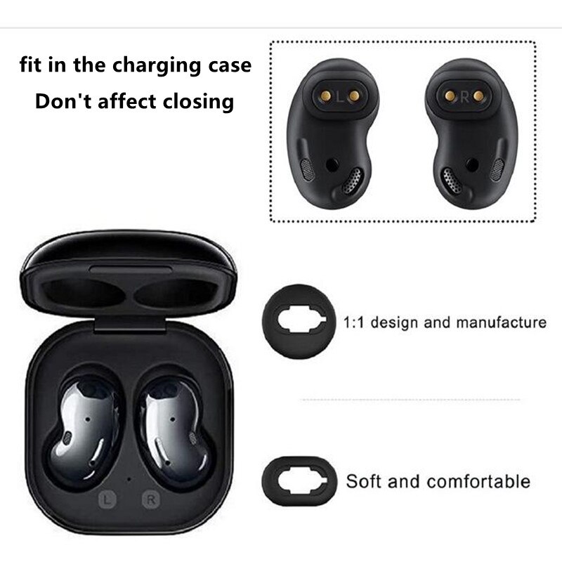 4 Pairs for Galaxy Buds Live Ear Tips Silicone Adapter Ear Wing Replacement Earbuds for Samsung Galaxy Buds Live Accessories