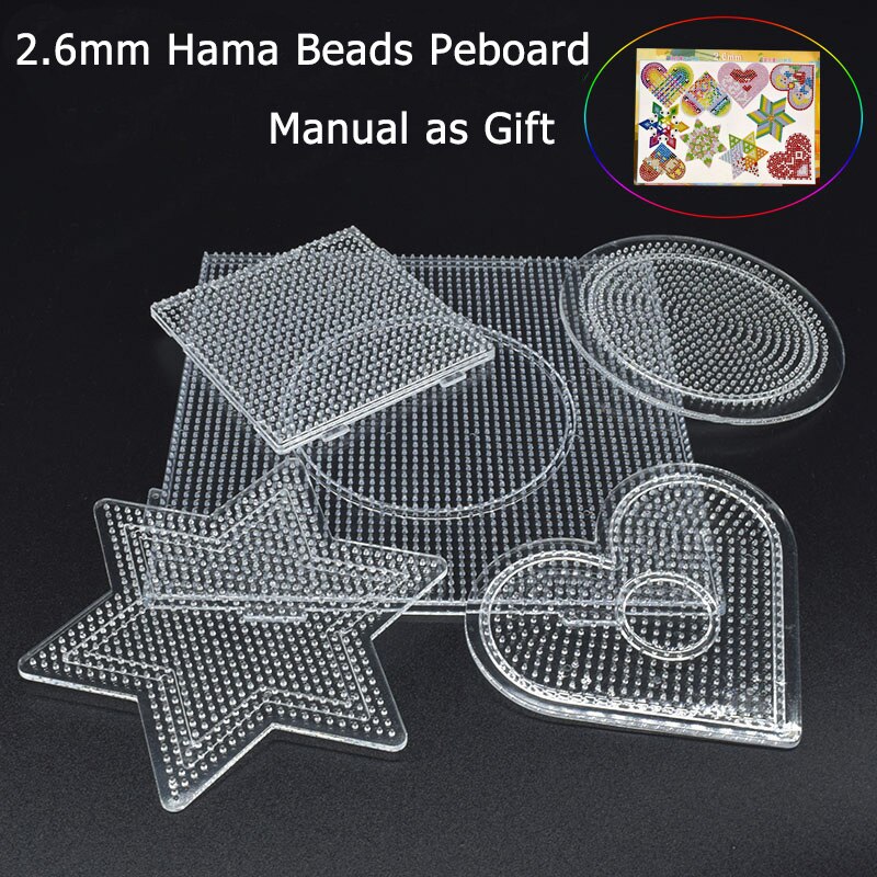 2.6mm hama beads pegboards set educational toys 5Pcs Mini hama beads template jigsaw puzzle Plastic Template Kids Plastic: Default Title