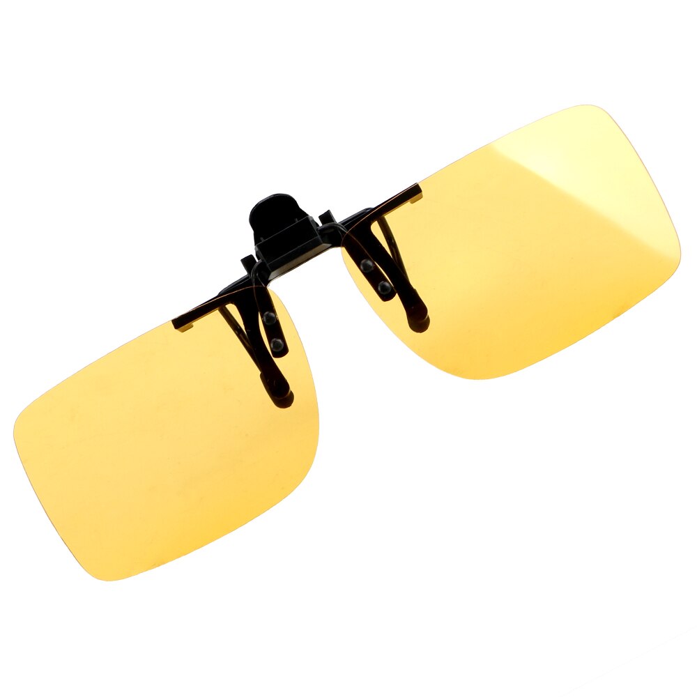 FORAUTO gafas de conductor de coche Anti-UVA UVB gafas de sol polarizadas Clip en gafas de sol visión nocturna para conducción lentes accesorios interiores: Amarillo