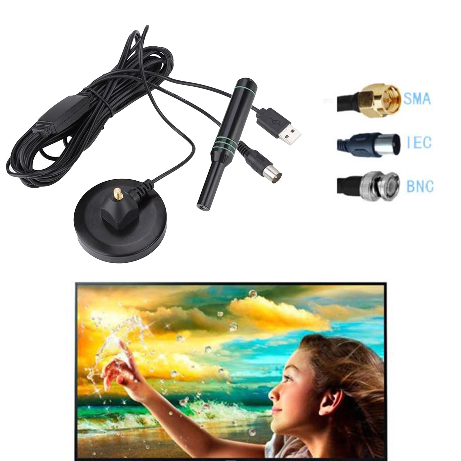 300 Mijl Hdtv Antenne Hd Digitale Tv Signaal Versterker Booster Indoor Kabel Ondersteuning 1080P Vhf Uhf