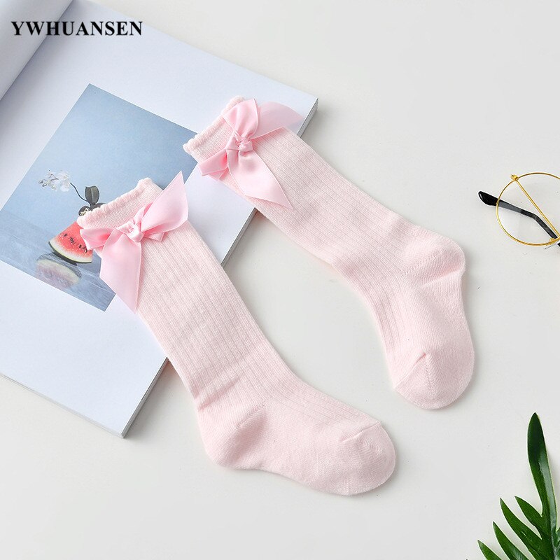 YWHUANSEN 0 zu 6 Jahre Nette Süße Mädchen Spitze BöGen Prinzessin Beinlinge Baumwolle Lange Socken Für Säuglings Baby Frühling sommer Kleinkind Socke: Rosa / 0 zu 2 Jahre