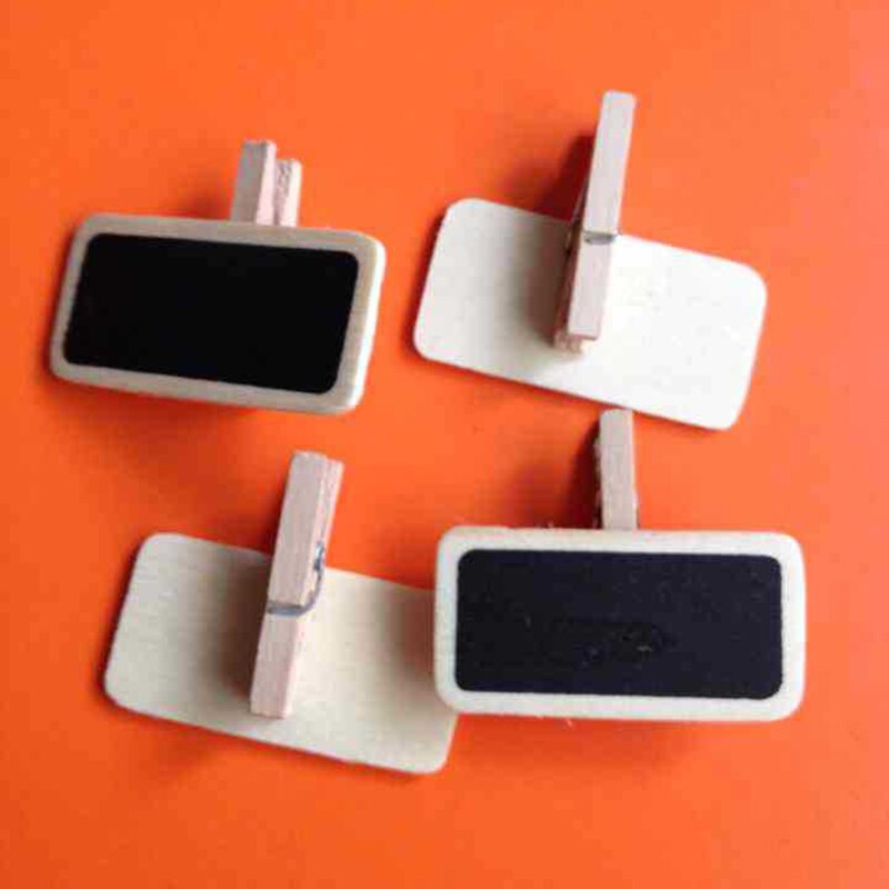 Mini Wooden Blackboard Memo Sign Message Small Note Stand Clip for Food Labels Party SGA998