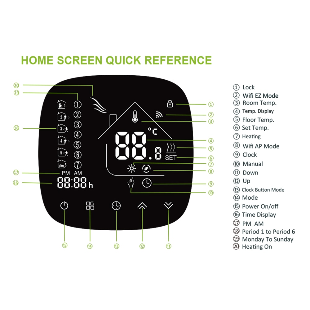 Wifi Smart Thermostat Temperature Controller with Touchscreen LCD Programmable Temperature Controller for Water/Boiler Heating