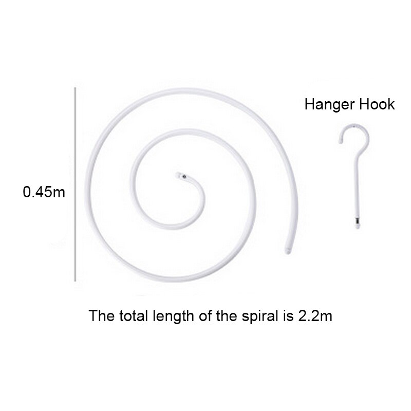 Space-saving Spiral 2.2m Quilt Hanger Circle Square Detachable Towel Hanger Balcony Portable Underwear Hanging Tool