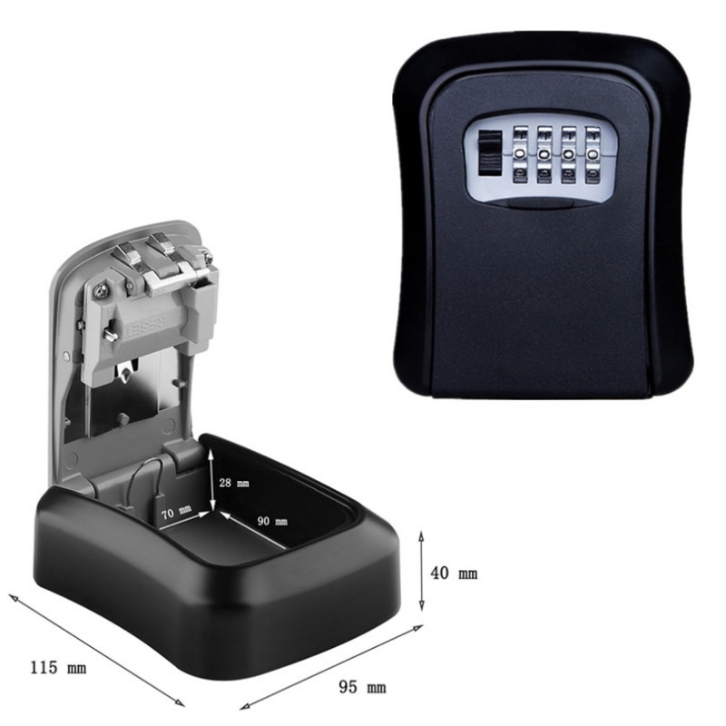 Mini Aluminium Alloy Wall Mounted Key Storage Secret Box Organizer Holder Password Master Lock No Key Home Security Equipment: Style 3