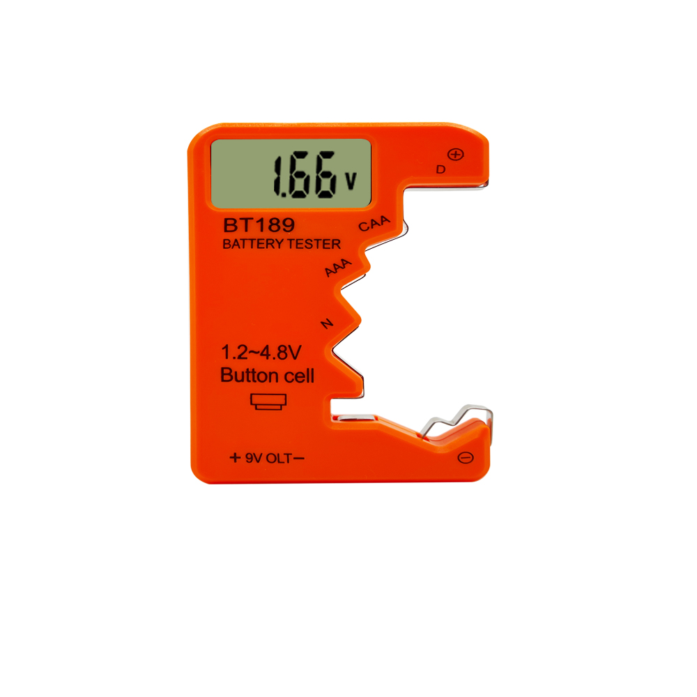BT-189 AA/AAA/C/D/9V/1,5 V pantalla LCD medidor de voltaje de batería Universal indica voltios probador comprobador BT189 probador de batería: Negro